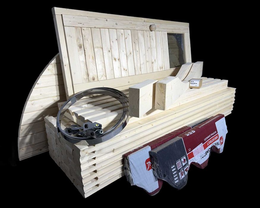 Sauna beczka ogrodowa do złożenia samodzielnego montażu drewno
