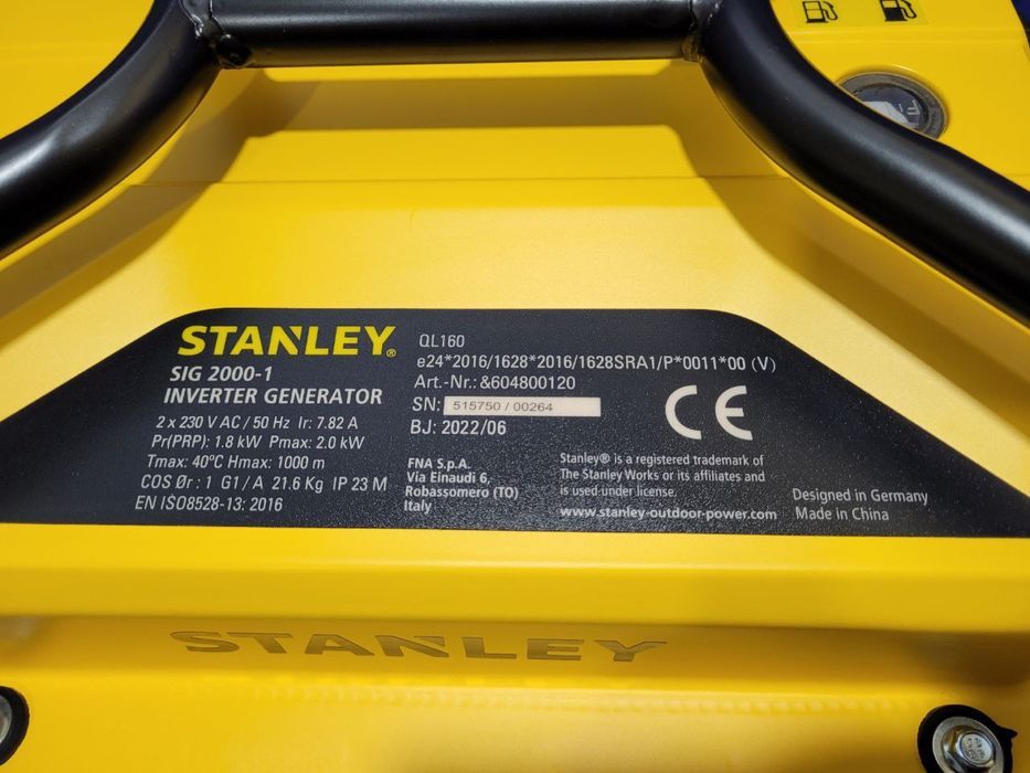 Генератор инверторный 2 кВт Stanley SIG 2000-1 інверторний