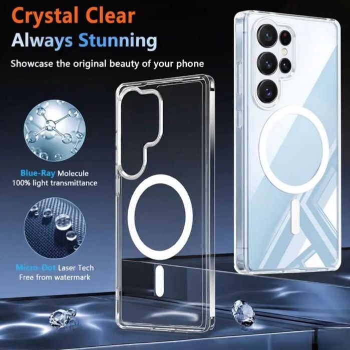Capa Transparente Magnética Samsung Galaxy S26 Ultra – Carregamento Magnético