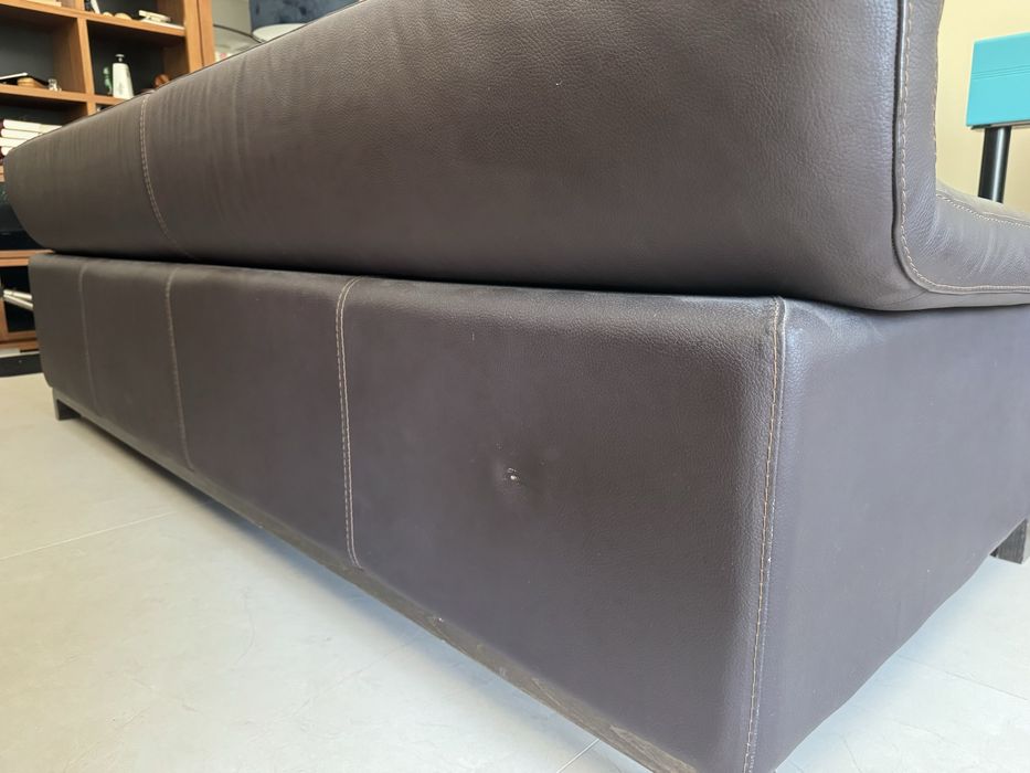 Sofá Roche Bobois Original em Pele – 3 Lugares – Castanho Chocolate
