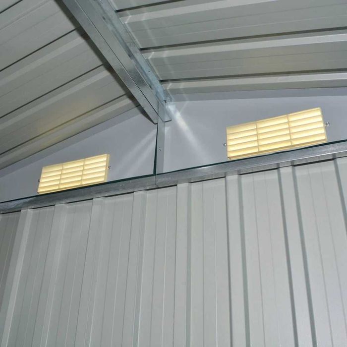 Abrigo de jardim em metal com portas de correr — 204x132x186 cm