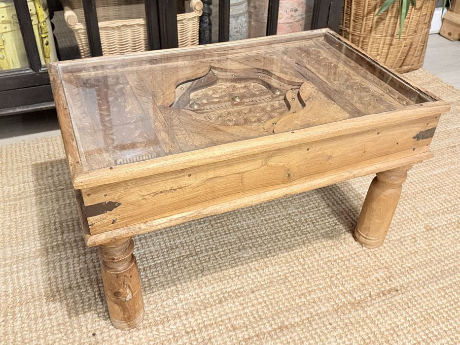 mesa, centro, apoio, antiga, talha, oriental, indiana, rustica