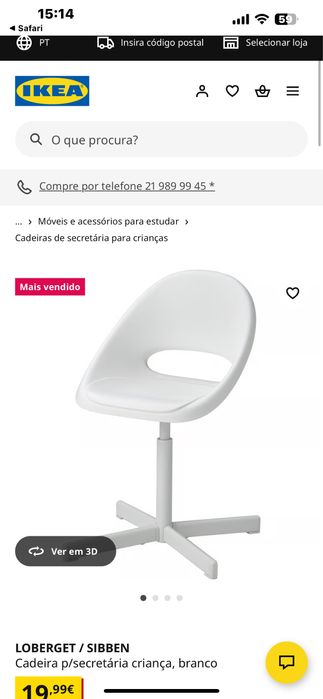 Cadeira secretaria ikea para crianca