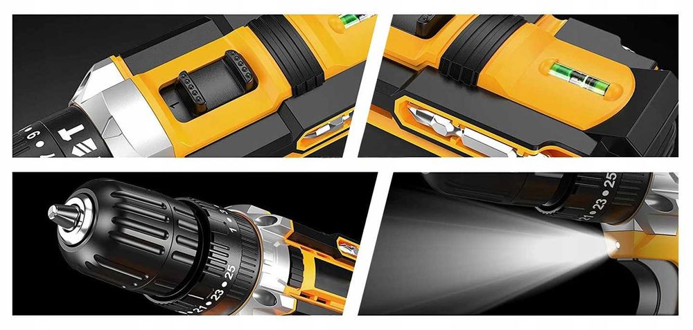 UDAROWA Wiertarka Wkrętarka AKUMULATOROWA WALIZKA 2xAKU 20V nasadki