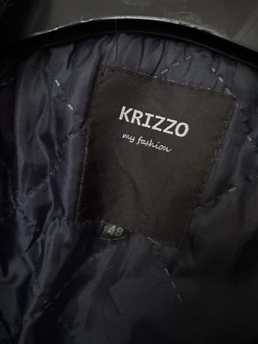 Krizzo płaszcz męski z domieszką wełny na jesień zimę granatowy M/L