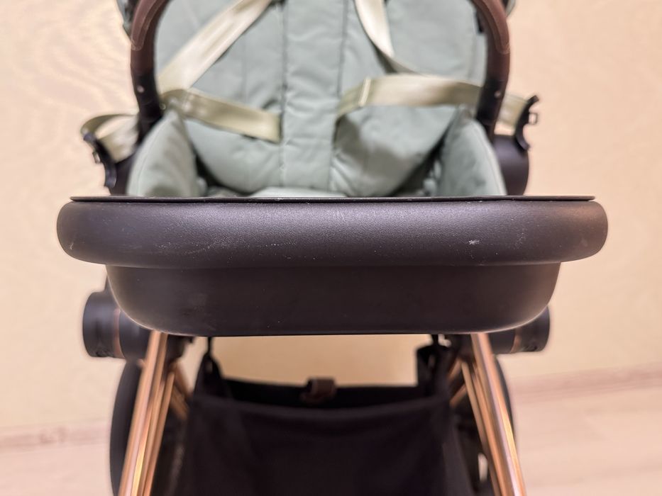 Коляска Cybex Priam Leaf Green шасі RoseGold 4.0