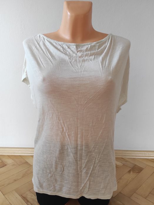Biała bluzka ze srebrną nitką H&M