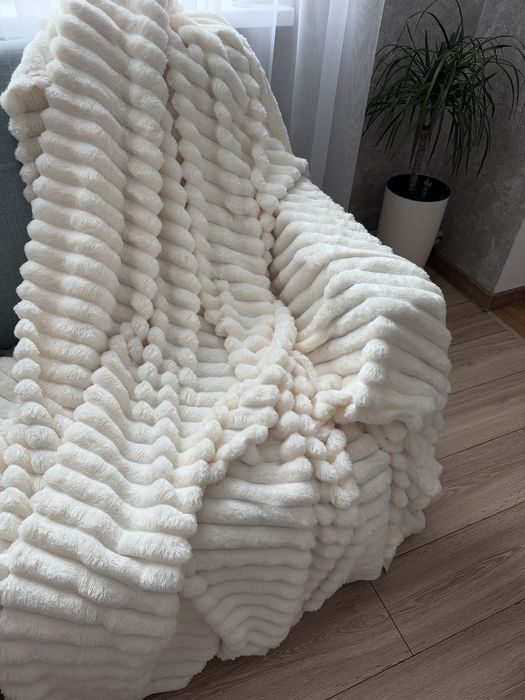 Плед шарпей королевский теплое покрывало полоска велюр євро