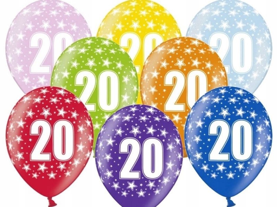 Balony na 20 urodziny imprezę kolorowe 283szt.