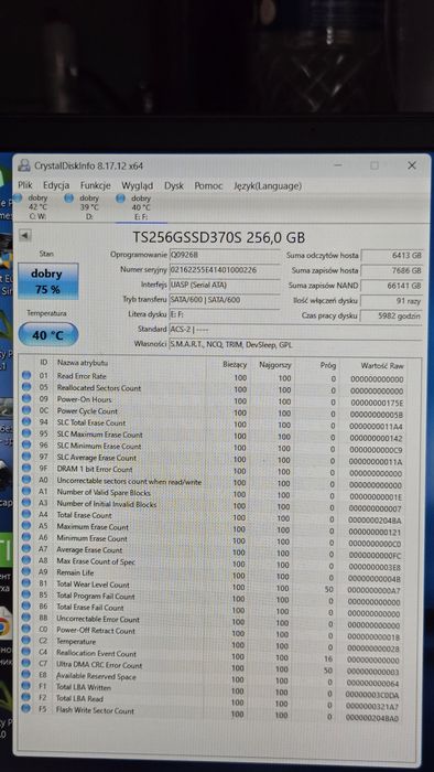 Dysk SSD Transcend 256gb sata3