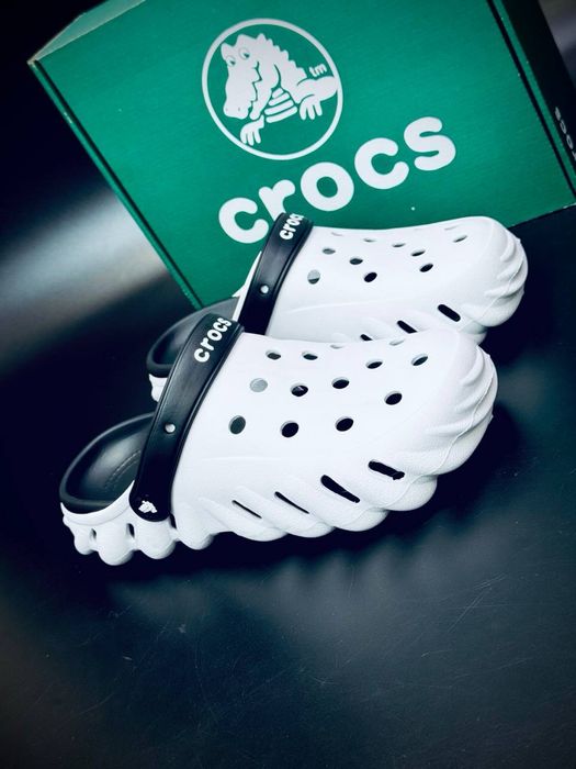 Только у нас топ цена !!! Кроксы мужские черно белые Crocs Echo Gum Ro Glog очень удобные кроксы крокс пенные крокс конструктор