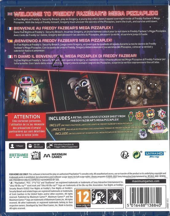 Five Nights at Freddy's: Security Breach (PS5) Gra nowa w folii