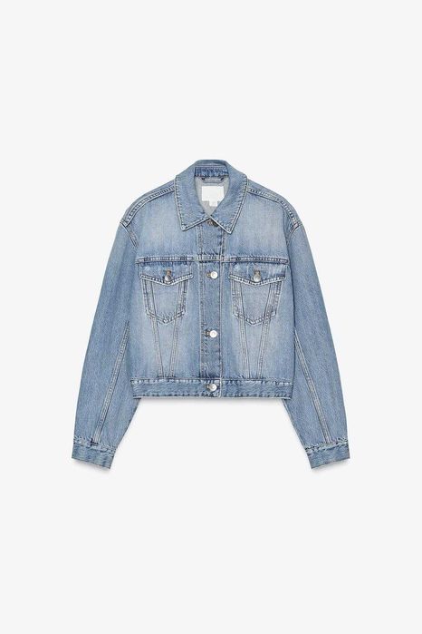 Новий джинсовий костюм (куртка+джинси) від бренду zara зі стразами