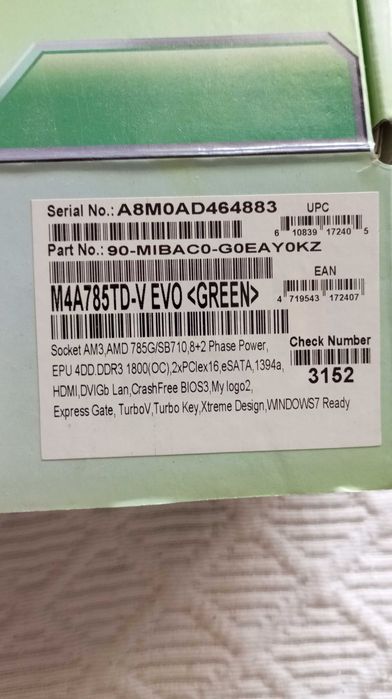 Motherboard ASUS + CPU PhenomII X6 1090T + Ram 4x2Gb64740897673601121