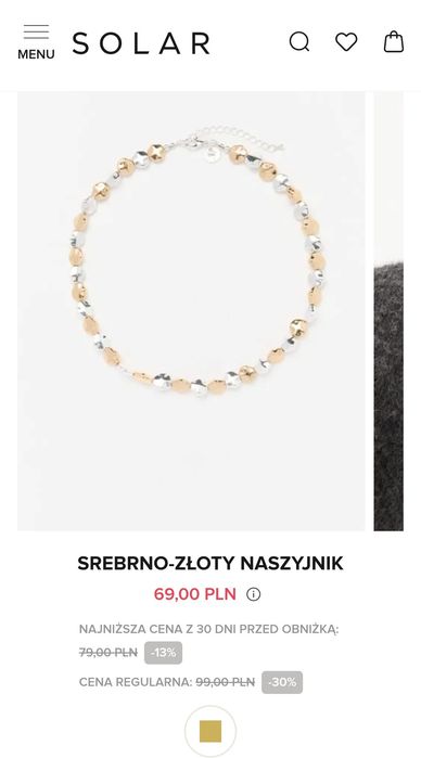 Naszyjnik i bransoletka Solar NOWE