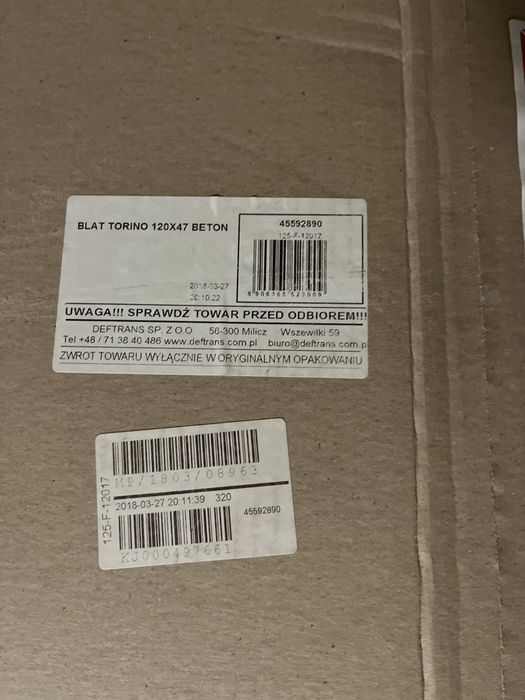 Blat łazienkowy Torino 120x47 beton