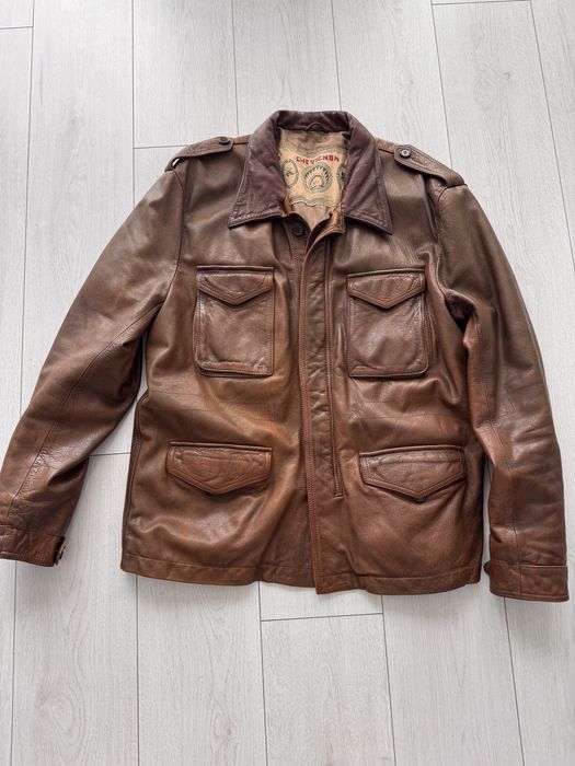Вінтажна шкіряна чоловіча куртка