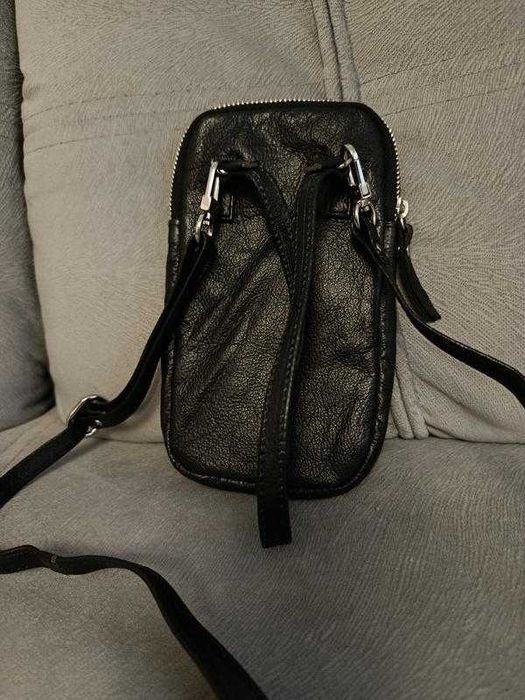Чорна стьобана міні-сумочка / чохол для телефону (кросбоді)
