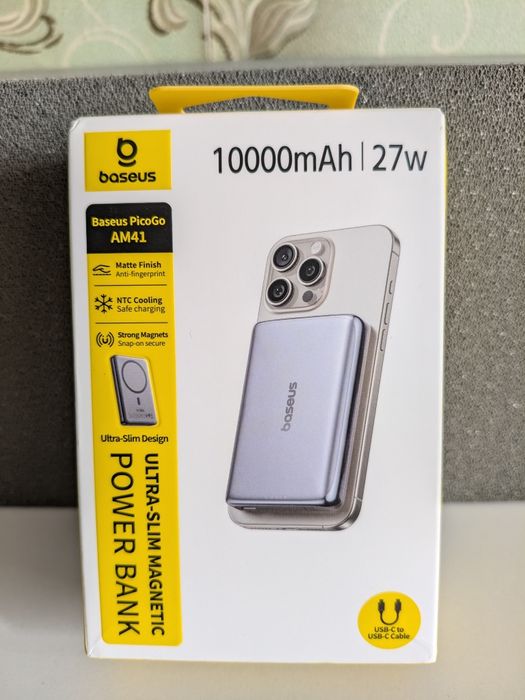 Павербанк Baseus PicoGo AM41 10000mAh | 27W PD | Qi 15W | Магнітний