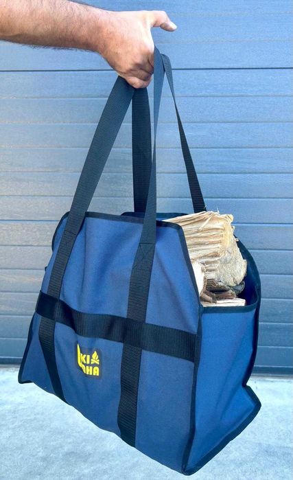 Saco / Bolsa reutilizável em poliester 600D para transporte de lenha