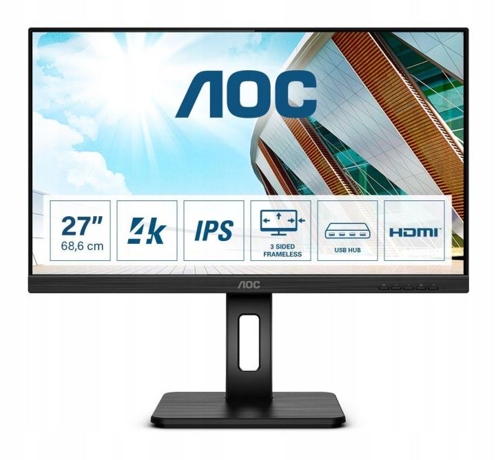 OKAZJA! Monitor AOC 27" 4K IPS U27P2CA USB-C 65W Karton GW