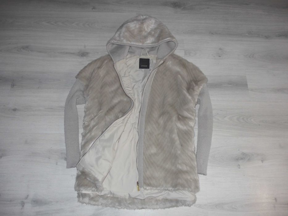 Pinko Coccobil Fur Jacket Italy Original Płaszcz Damski Futerko M