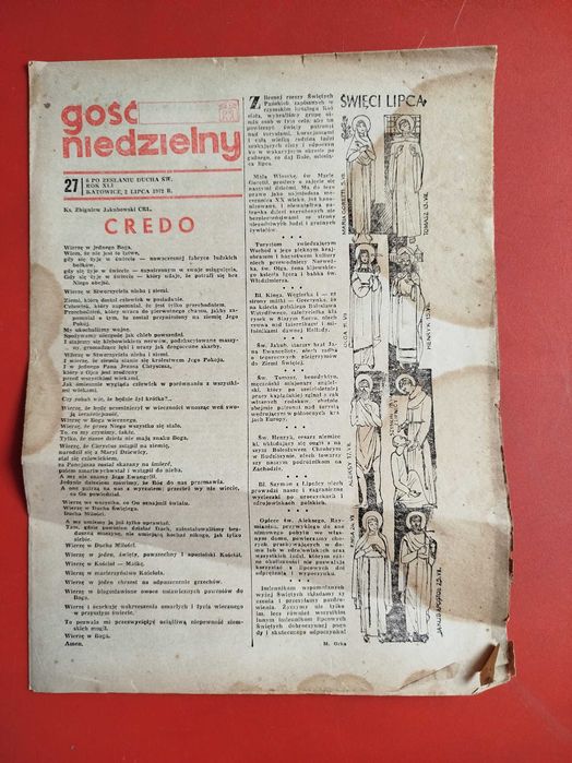 Gość niedzielny, tygodnik katolicki 27/1972, 2 lipca 1972