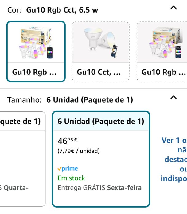 12 Aigostar Smart LED GU10 Wi-Fi Bulbs (Alexa/Google/App)64584631613314124