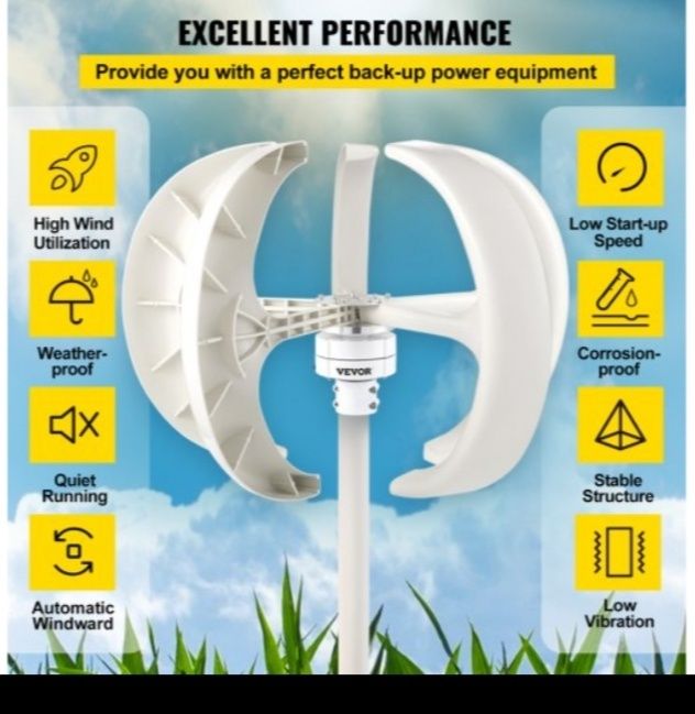 Eólicas Horizontais e verticais de 400 ,500,600,800 watts