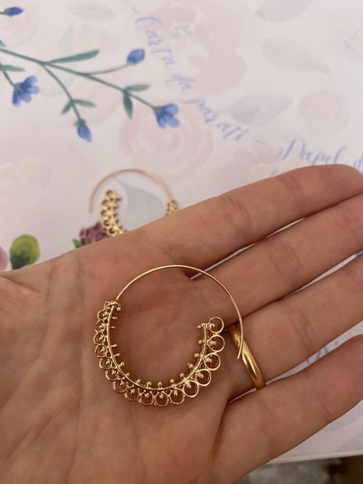 Brincos Argolas Etnicas Boho Douradas (novas s/ etiqueta)