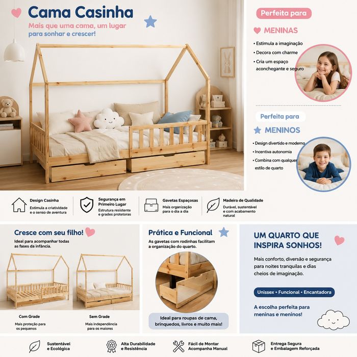 Cama Casinha praticamente nova