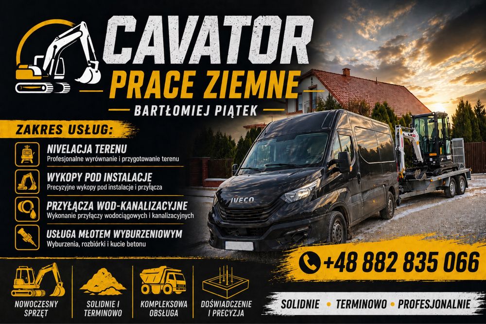 Usługi minikoparka,Prace Ziemne,Usługi mlotem wyburzeniowym