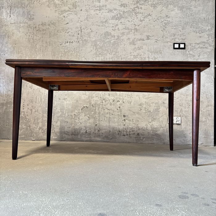 Komplet duński stół palisander i 4 krzesła, proj. Erik Buch, lata 50.