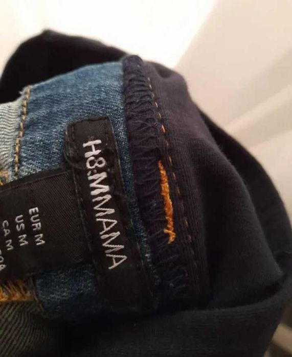 H&M MAMA spódnica jeans mini z przetarciami M