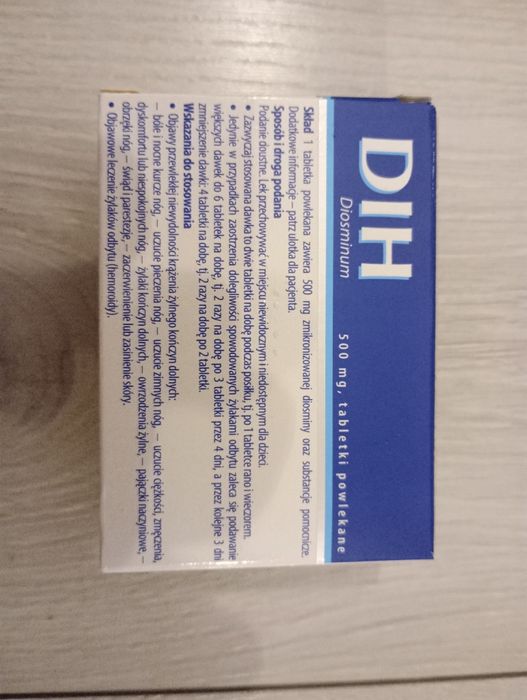 Suplement diety diosmina na ciężkie nogi, żylaki DIH