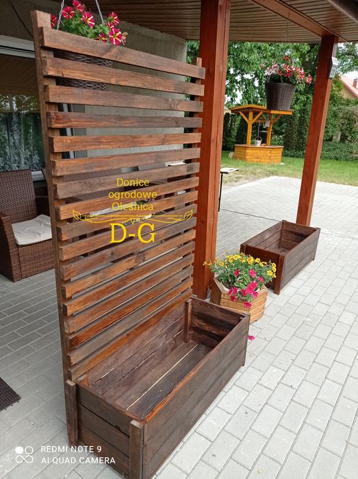 Donice-kwietniki ogrodowe drewniane