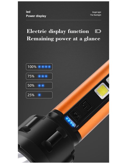 Lanterna LED USB Recarregável QA-L772