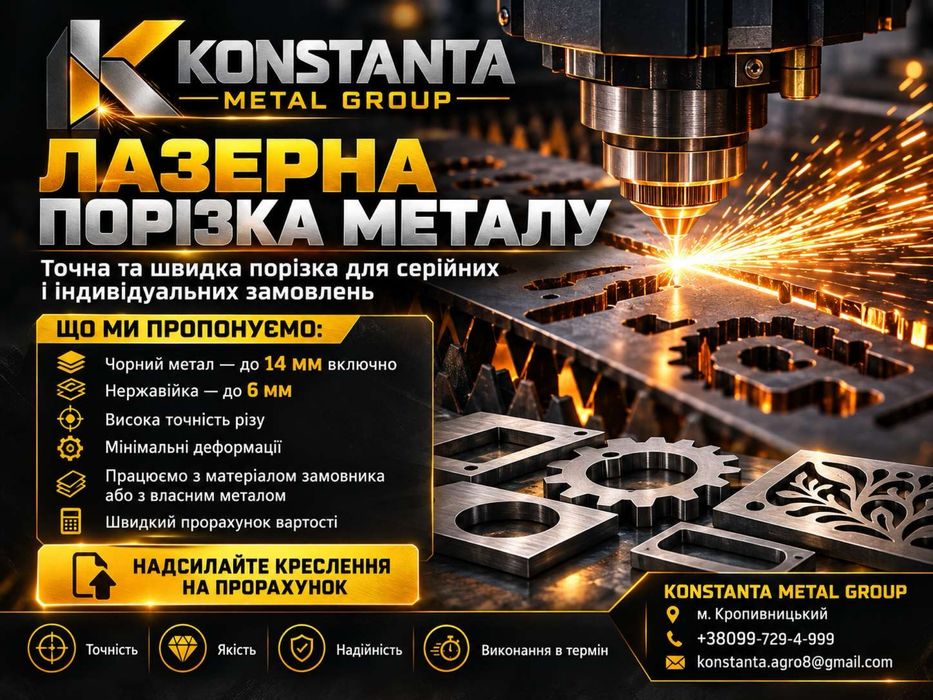 Лазерна різка металу Кропивницький | ЧПУ | Нержавійка | Порізка
