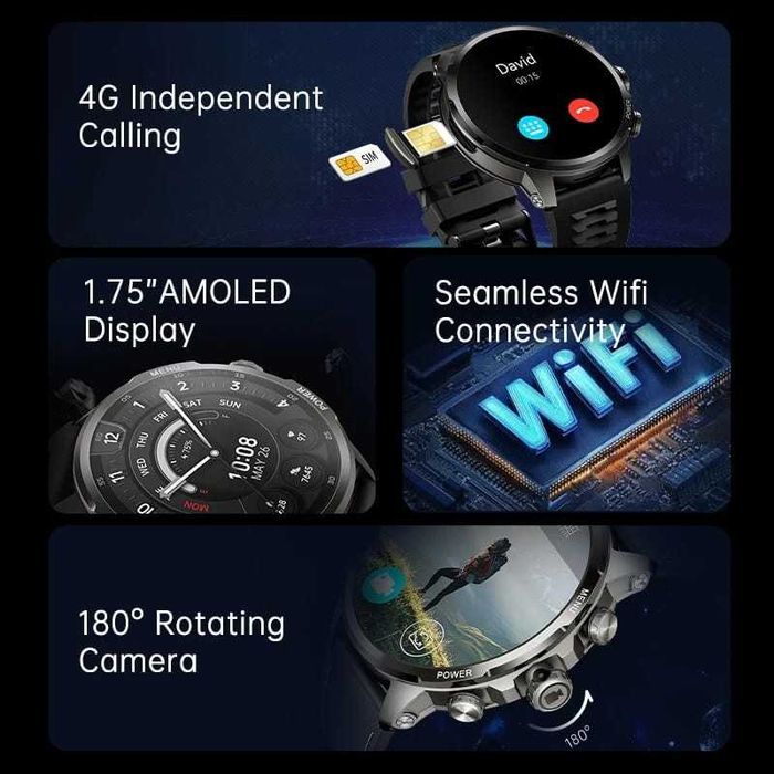 Black Shark Watch X Pro WiFi + 4G GPS 4GB/32GB IPX5 (Chamadas)