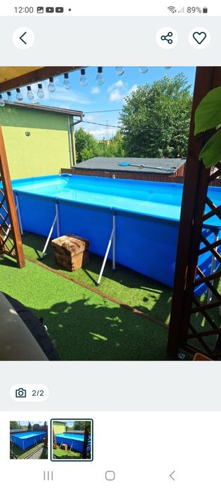 Basen ogrodowy stelażowy kompletny  wraz  z pompą  /super stan