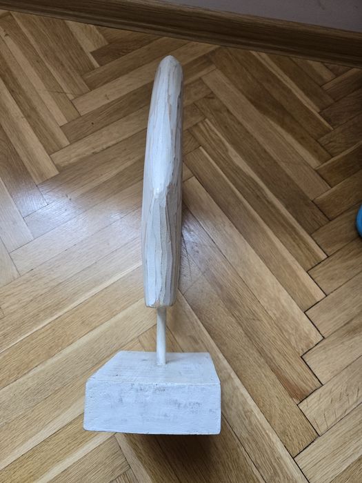 Ryba drewniana bielona