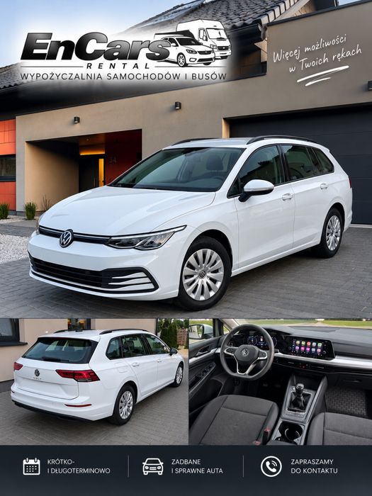 Wynajem aut osobowych, Volkswagen Golf 8 Kombi, tanie auta Lubań Zgorzelec Bolesławiec Pieńsk CarPlay Manual Wypożyczalnia Samochodów|EnCars