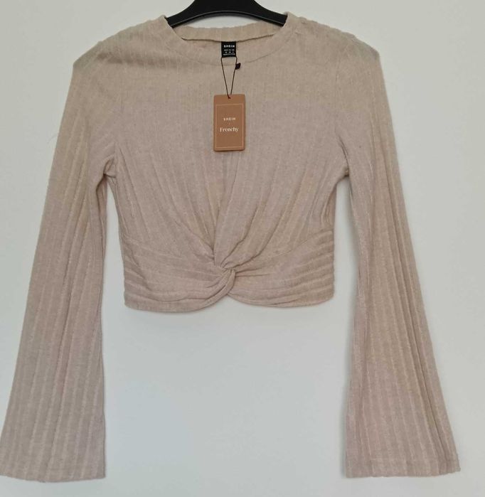 Crop Top canelado bege Shein novo com etiqueta – Tamanho M 38