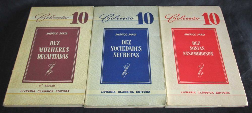 Livros Colecção 10 Américo Faria Clássica Editora