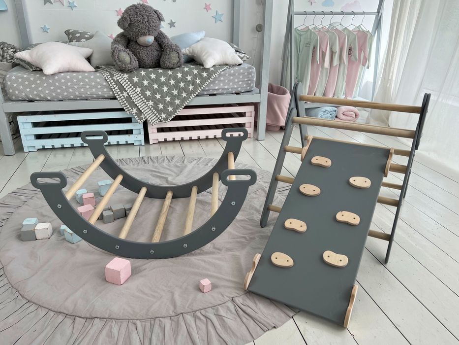 Спортивний комплекс Монтессори  Гірка + Арка Піклер Матрас ( подушка)