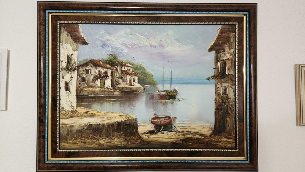 Vendo quadro com pintura decorativa em tela