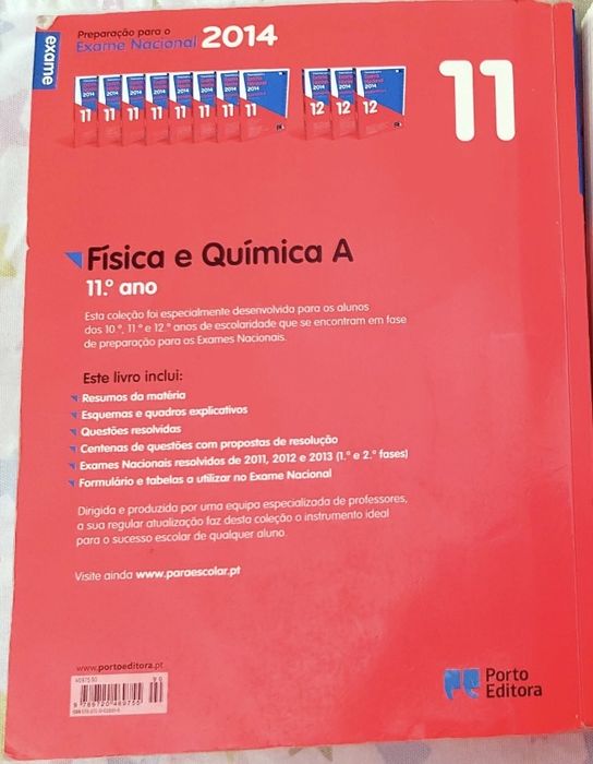 Livro apoio aos exames 10º/11º ano testes 12º ano Fisico-Quimica e Qu