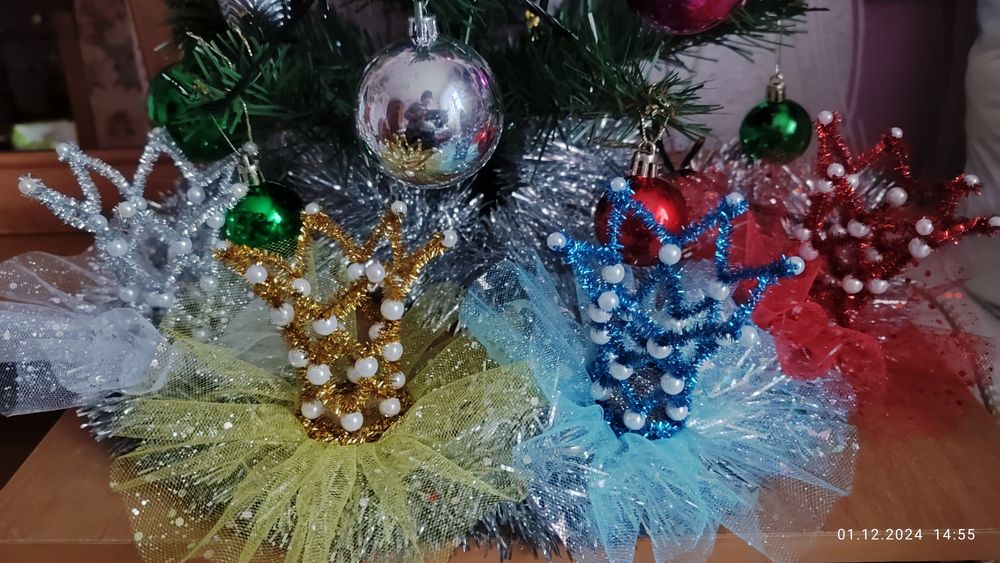 Корона заколка новорічна