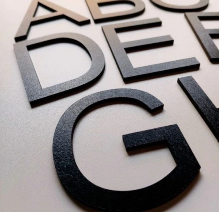 Litery cyfry 3D 20 cm drewno HDF czarne