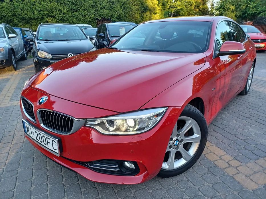 BMW Seria 4 420D piekny metaliczny kolor navi xenon elektryka super stan